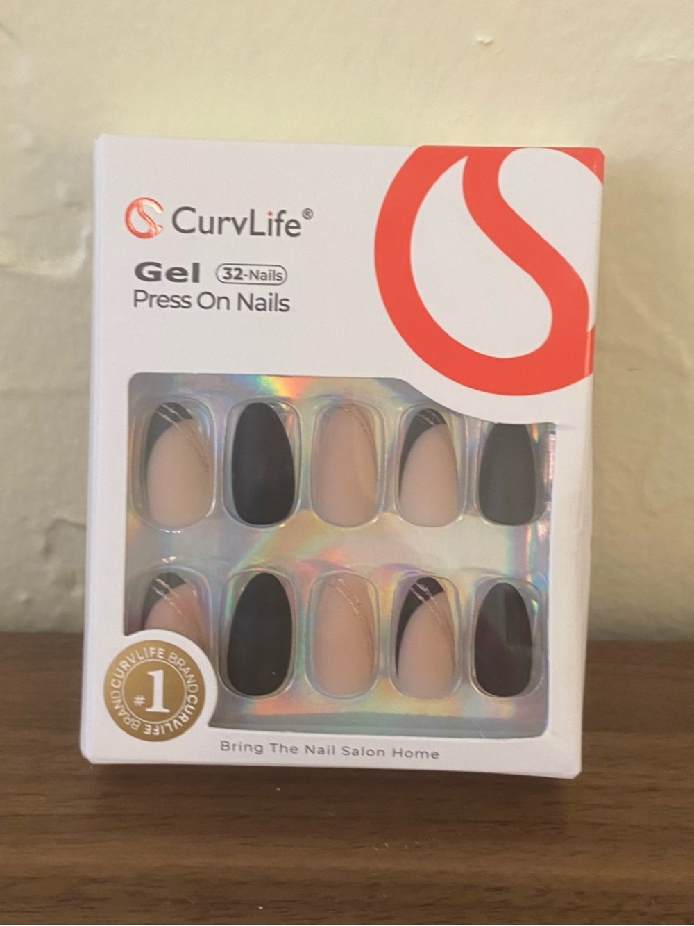 Gel Press On Nails - Black and Nude Set